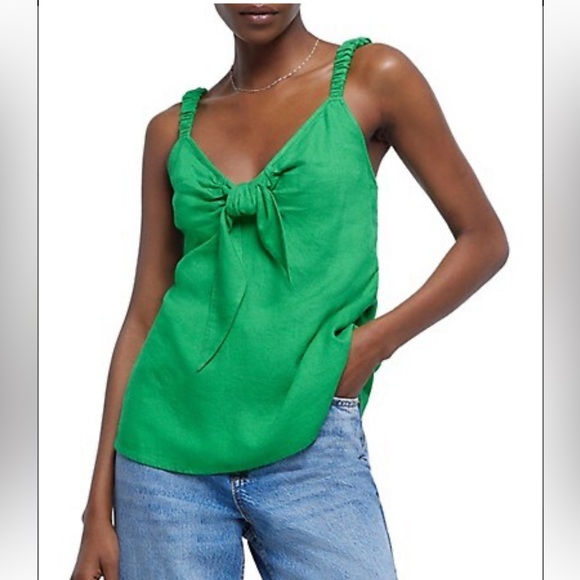 Stylish easy-breezy look green top from River Island - Size 14 - Picture 1 of 7